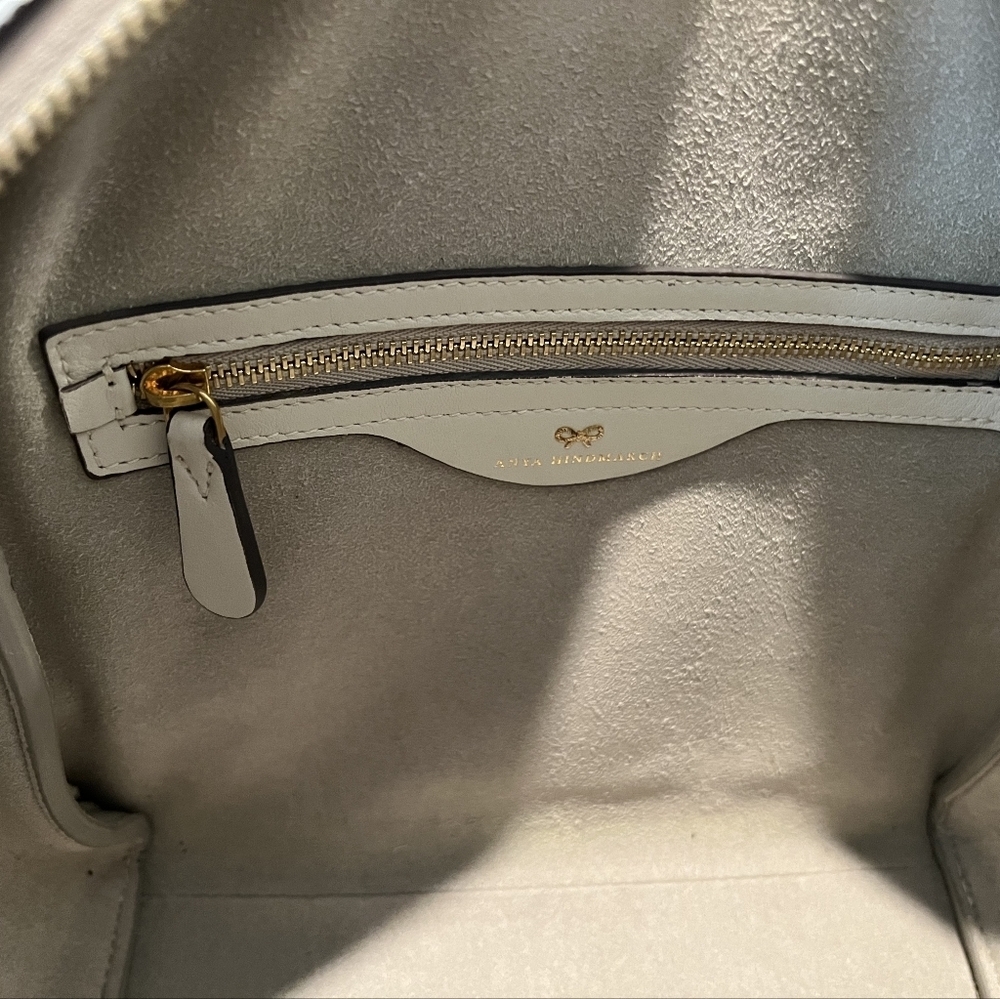 Rare Anya Hindmarch Buddy Cream Leather Tote/Shoulder Bag Made in Italy … - Picture 10 of 16